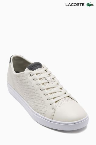White Lacoste&reg; Perforated Showcourt Trainer